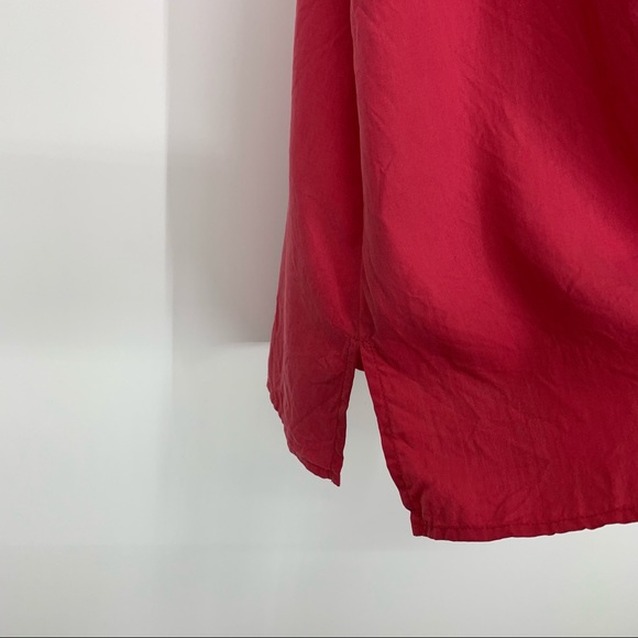 J. Jill 100% Silk Sleeveless Button Up Watermelon Pink Blouse Size Medium - Picture 9 of 13